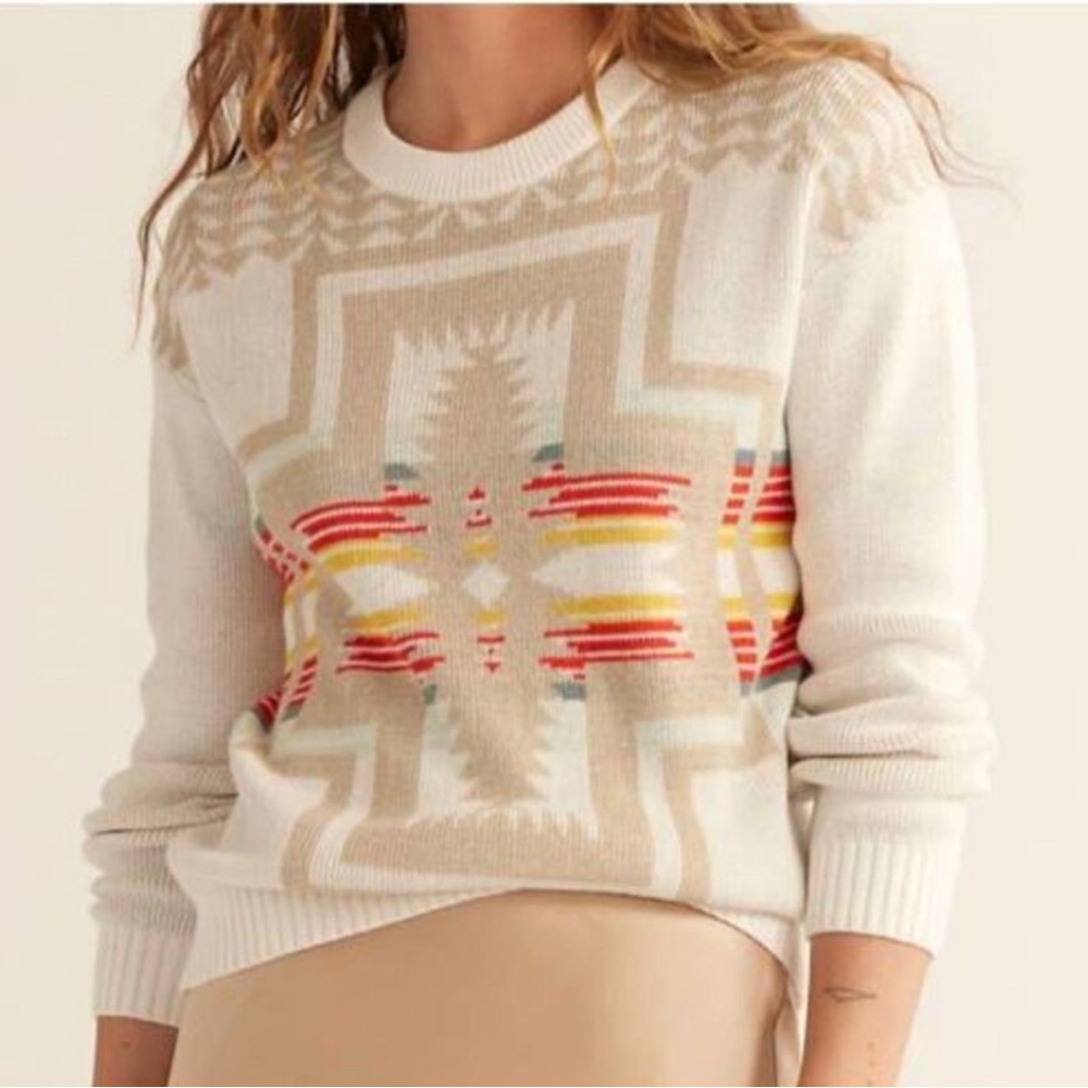 Pendleton Montera Cotton Pullover Sweater With Ha… - image 1